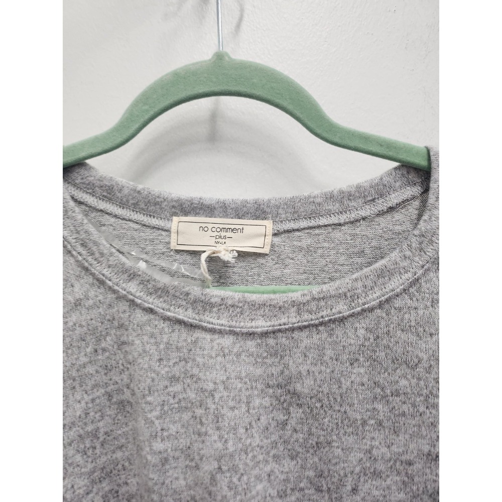 No Comment NY.LA Womens Tunic Top Size 2X Gray Brushed Ruffle Long Sleeve NWT - Picture 3 of 9